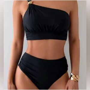 New black two piece plus size bikini swimsuit swimwear bathing suit size 2XL XXL
